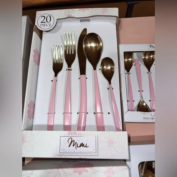 Pink and Gold silverware